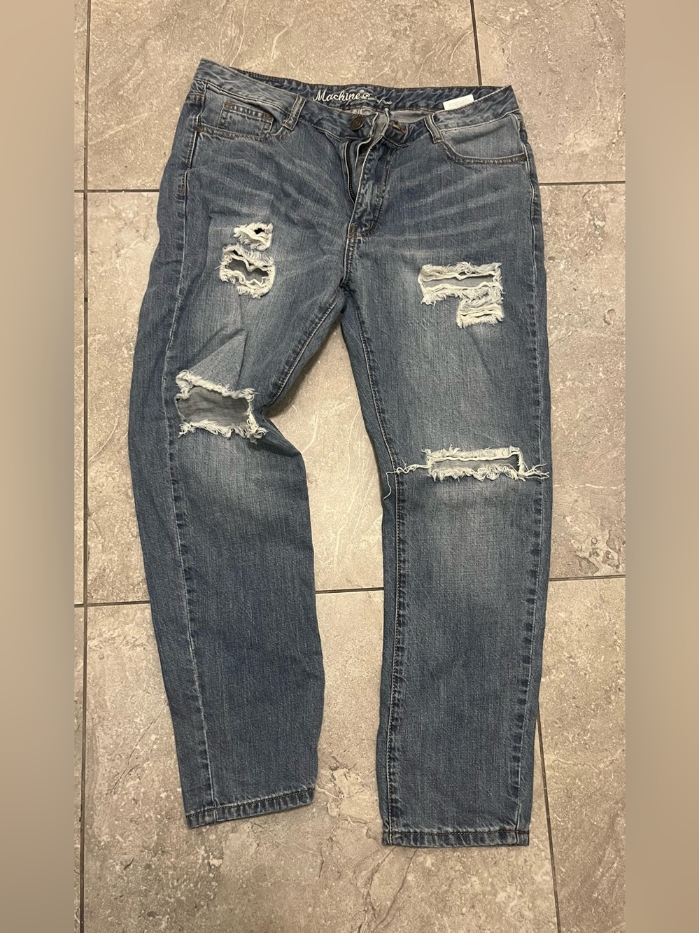 Distressed Men’s Blue Ripped Jeans